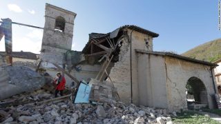 Skade tydens aardbewings die afgelope week in Italië (Oktober 2016) Foto: Allesandra Tarantino/AP