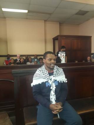 Mcebo Dlamini in die hof. Foto: Brenda Masilela/ANA