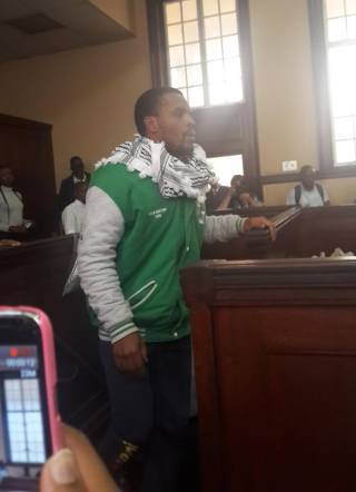 Mcebo Dlamini in die hof (17 Oktober 2016). Foto: Brenda Masilela/ANA