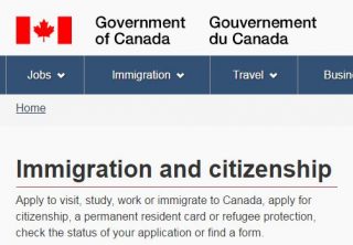 Skermskoot van Kanada se immigrasie-webwerf