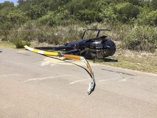 Helikopterongeluk op 26 Desember 2016 by die De Zalze-gholflandgoed in Stellenbosch (Foto: Netcare 911)