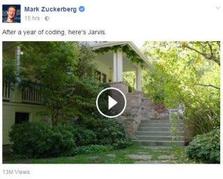 Mark Zuckerberg se plasing op Facebook oor hul nuwe AI-assistent, Jarvis