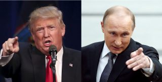 Amerikaanse president Donald Trump en Rusland se president Wladimir Poetin.