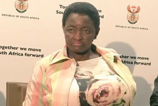 Bathabile Dlamini, minister van maatskaplike ontwikkeling, Dinsdag (10 Januarie 2017) tydens 'n mediakonferensie in Pretoria. Foto: ANA