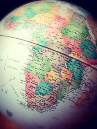 afrika-vasteland-aardbol-kaart-kleur