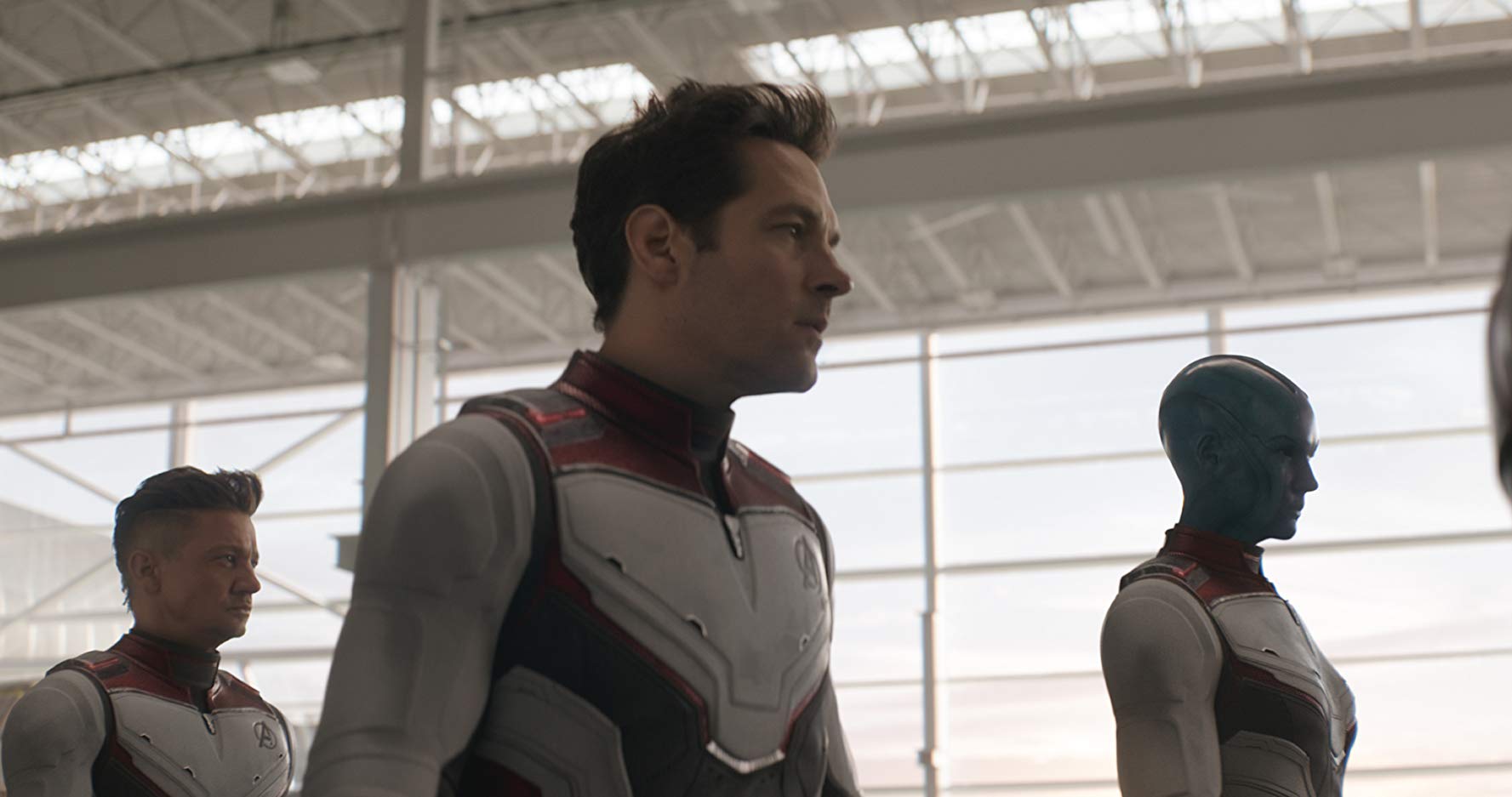 Jeremy Renner, Paul Rudd en Karen Gillan in 'Avengers: Endgame'. (Foto: IMDb)